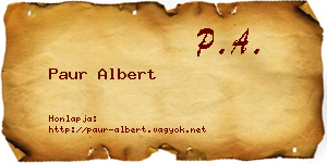 Paur Albert névjegykártya